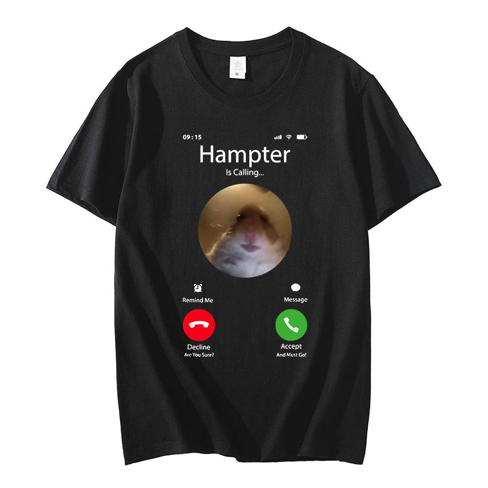 Hamster Staring At The Camera Ahead, Fashion Short Sleeve T-shirt
