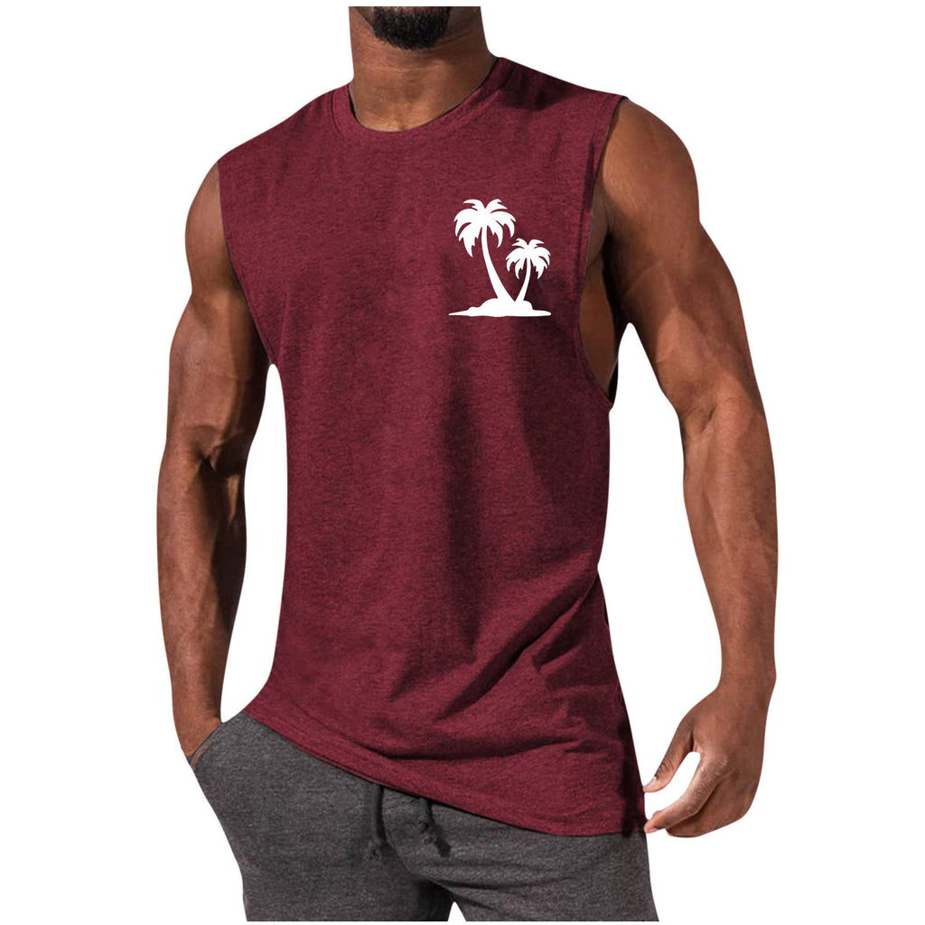 European And American Sleeveless T-shirt Summer Loose Sports Vest Men