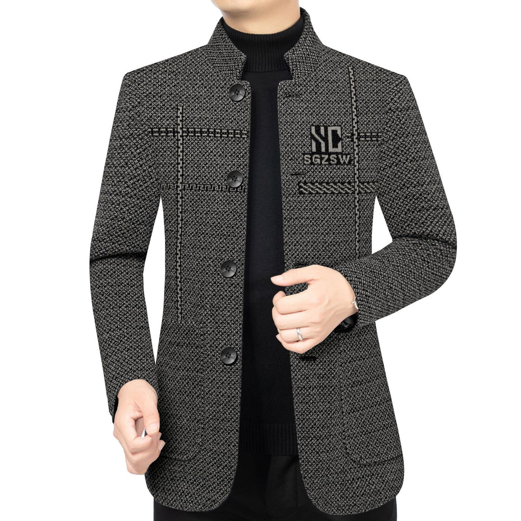 Men's Wool Stand-collar Casual Jacket