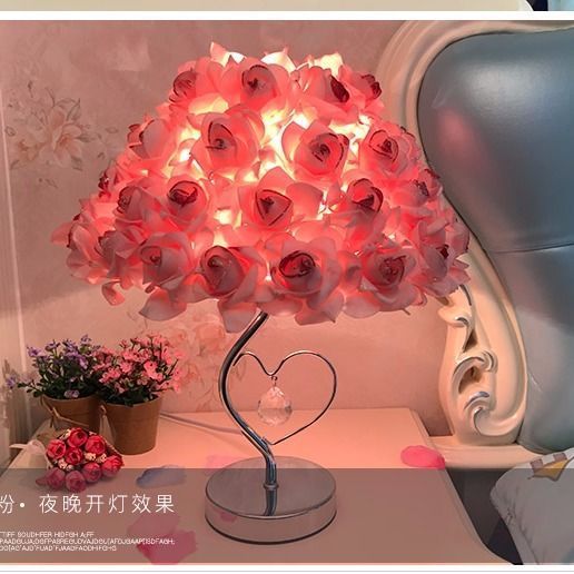 Creative Simple European Table Lamp Bedroom Bedside Rose null