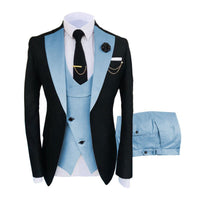 Men's Slim Fit Business Vest Coat Trousers Suit