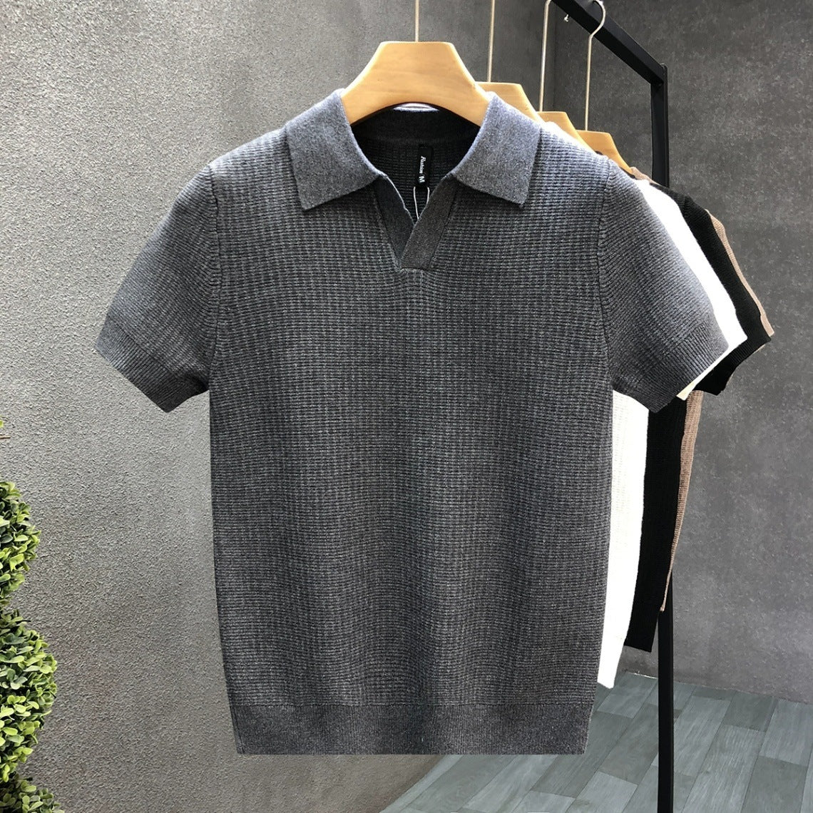 Fashion Summer Thin Knitted Polo Shirt For Men