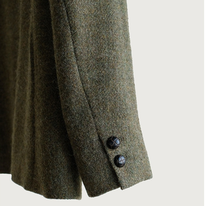 Autumn Winter Casual Wool Coat With A Sophisticated Vintage Tweed Look