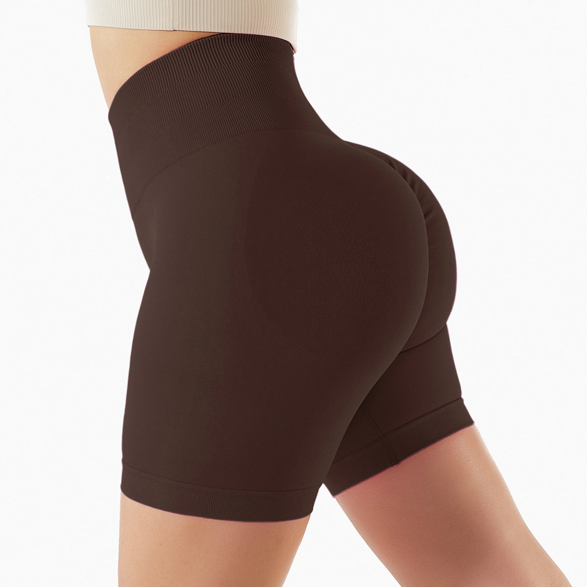 Seamless Yoga Shorts In Europe And The United States With High Hips And Waist null