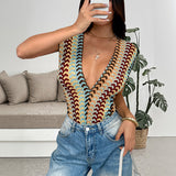 New Womens Colorful Embroidered Striped Jumpsuit
