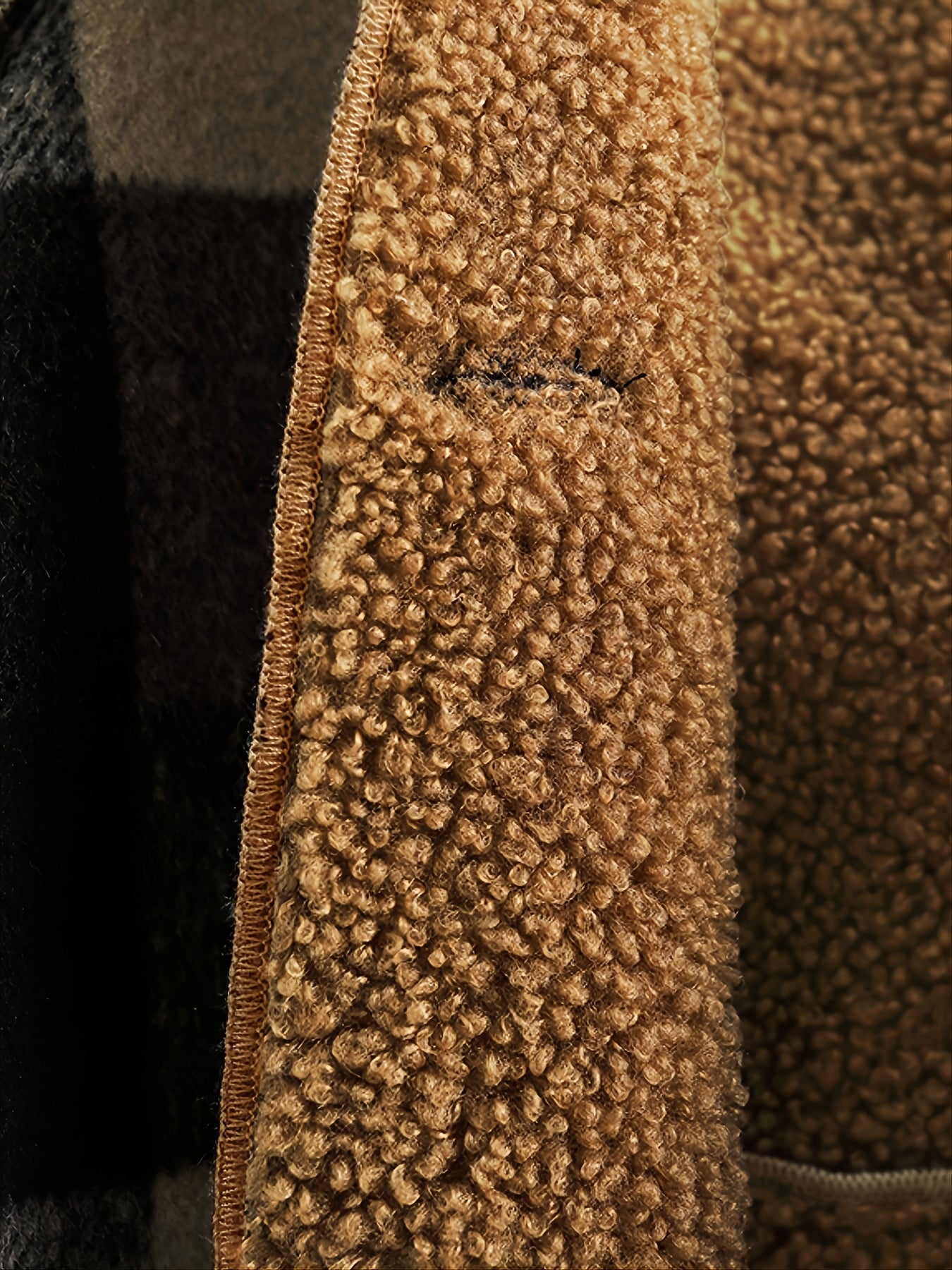 Boys' Long Sleeve Plaid Fleece-Lined Jacket with Button Front & Pockets - Cozy Fall/Winter Warmth, Casual Cardigan Collar, Brown/ Tartan Pattern, Machine Washable For Outdoor Play & Casual Attire, Winter Jacket For Boys, Fall