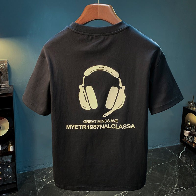 100 Cotton Coat Summer Men's Printed T-shirt Black 190g 100 Cotton Coat Summer Men's Printed T-shirt - shop_name