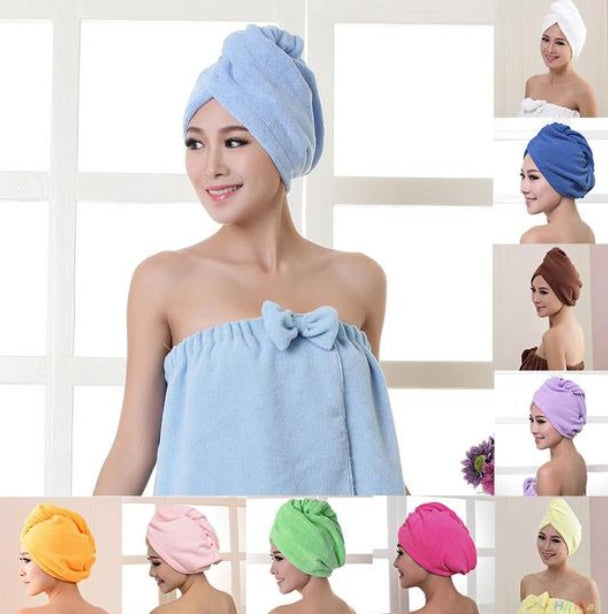 Women's Hair Dryer Cap, Absorbent Dry Hair Towel null