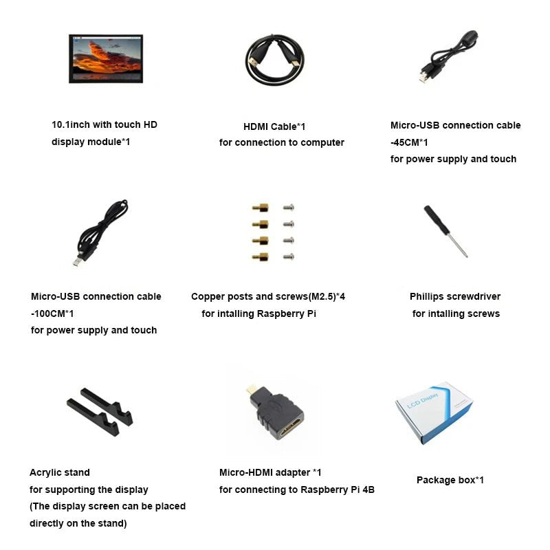 10.1 inch 1280x800 IPS Touch Screen 10.1" HDMI - Compatible USB Touch LCD Display Monitor for Raspberry Pi 5/4B/PS4/TV Box/Switch 10.1inch IPS Touch 10.1 inch 1280x800 IPS Touch Screen 10.1" HDMI - Compatible USB Touch LCD Display Monitor for Raspberry Pi 5/4B/PS4/TV Box/Switch - shop_name