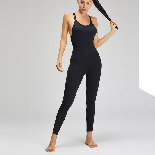 Fitness Sports Suit Women's Slim And Sexy Back Jumpsuit null