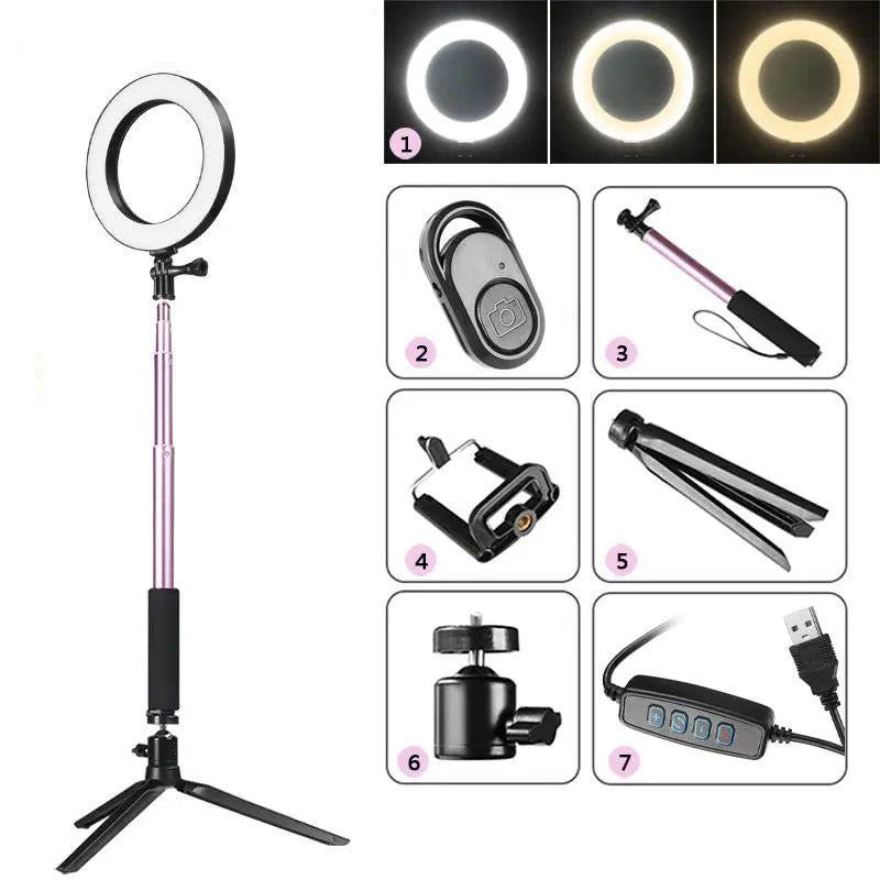 Compatible with Apple, Tripod Fill Light Live Bracket Beauty Light Set Ring Light null