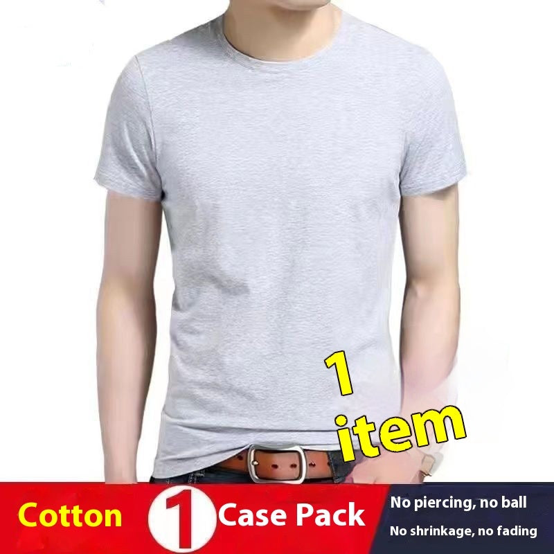 Short-sleeved T-shirt Solid Color Loose Round Neck