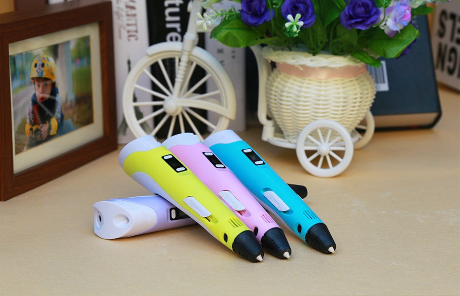 3D print pen 3D pen two generation graffiti 3D stereoscopic paintbrush children puzzle painting toys null