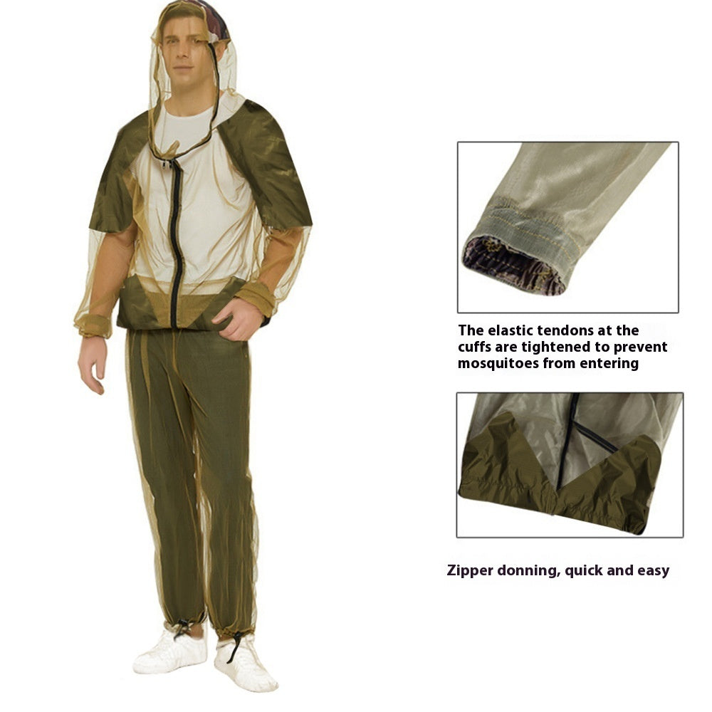 Anti-mosquito Clothing Men's Summer Outdoor Fishing Mountaineering Two-piece Set
