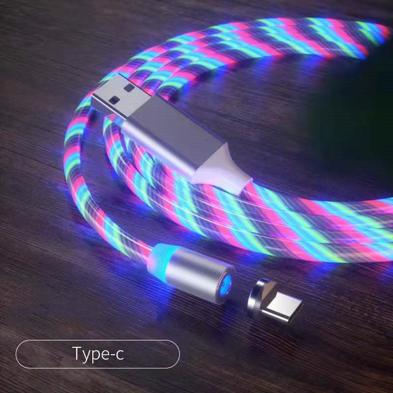 Magnetic Charging Cable Streamer Fast Charging Cable Lighting Micro USB Cable LED Magnet Charger Type-C Cable null