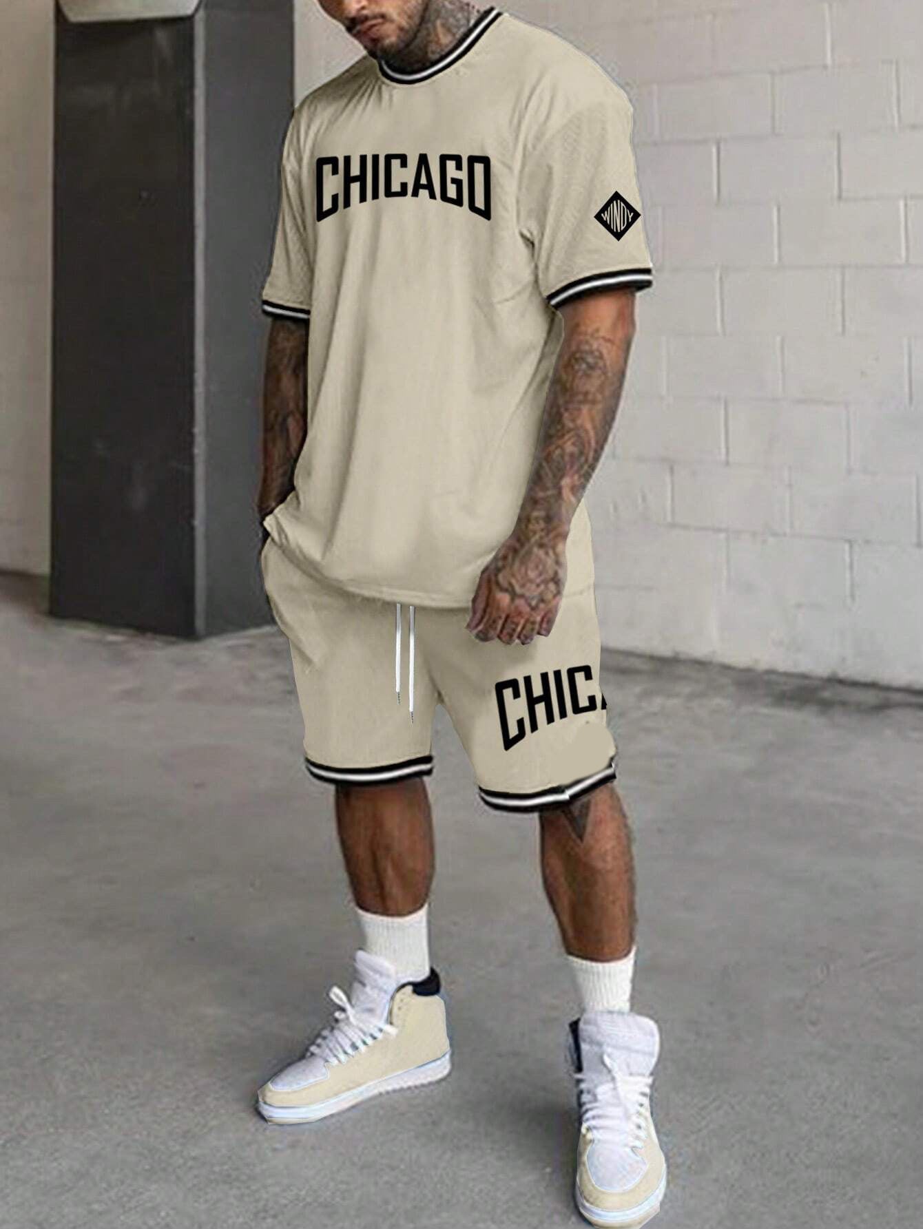 Short-sleeved T-shirt Suit Men's Summer New Fashion Trendy