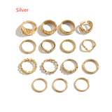 European And American Retro Cold Wind Combination Hollow Curved Ring