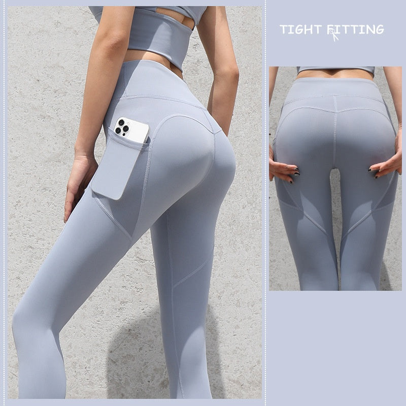 Gym Sport Seamless Leggings With Pockets Push Up High Waist Pants Women Fitness Running Yoga Pants Gym Sport Seamless Leggings null