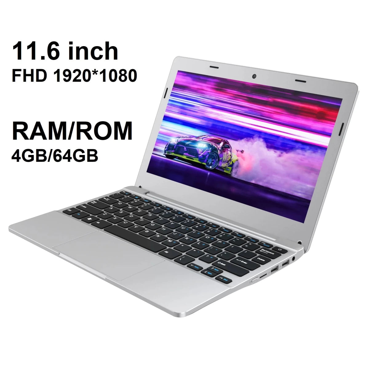 11.6" FHD Laptop, Intel J4105, 8GB RAM, 64GB EMMC, Win10 Pro, USB 3.1, Type - C, HDMI, WiFi, 5000mAh, OEM Support for Resellers Gray 11.6" FHD Laptop, Intel J4105, 8GB RAM, 64GB EMMC, Win10 Pro, USB 3.1, Type - C, HDMI, WiFi, 5000mAh, OEM Support for Resellers - shop_name