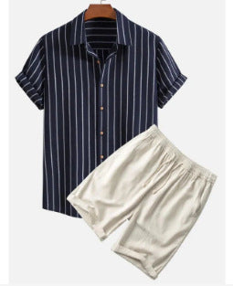 Digital Printing Men's Casual Short Sleeve Suit