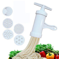 Alt Tag: Manual Noodle Maker Press Pasta Maker Machine Crank Cutter Cookware With 5 Pressing Molds Making Spaghetti Kitchen Cooking Tools with molds