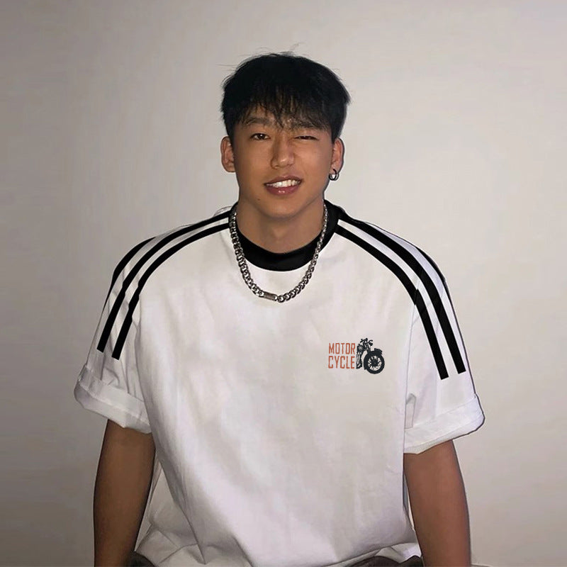 Summer Short-sleeved T-shirt Student Top Round Neck