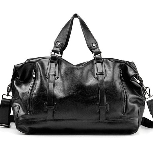 Large-capacity business handbag leather travel bag gym bag fashion men short-distance travel bag men null