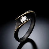 Female Minimalist Retro Creative Diamond Studded Ring