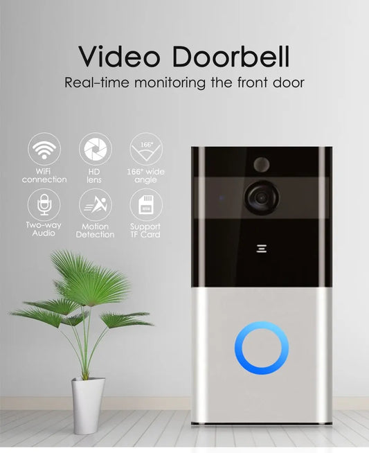 Marlboze 720P WIFI Visual Doorbell Wireless Intercom Doorbell PIR Motion Detection Night View SD card Video Smart Doorbell Ring null