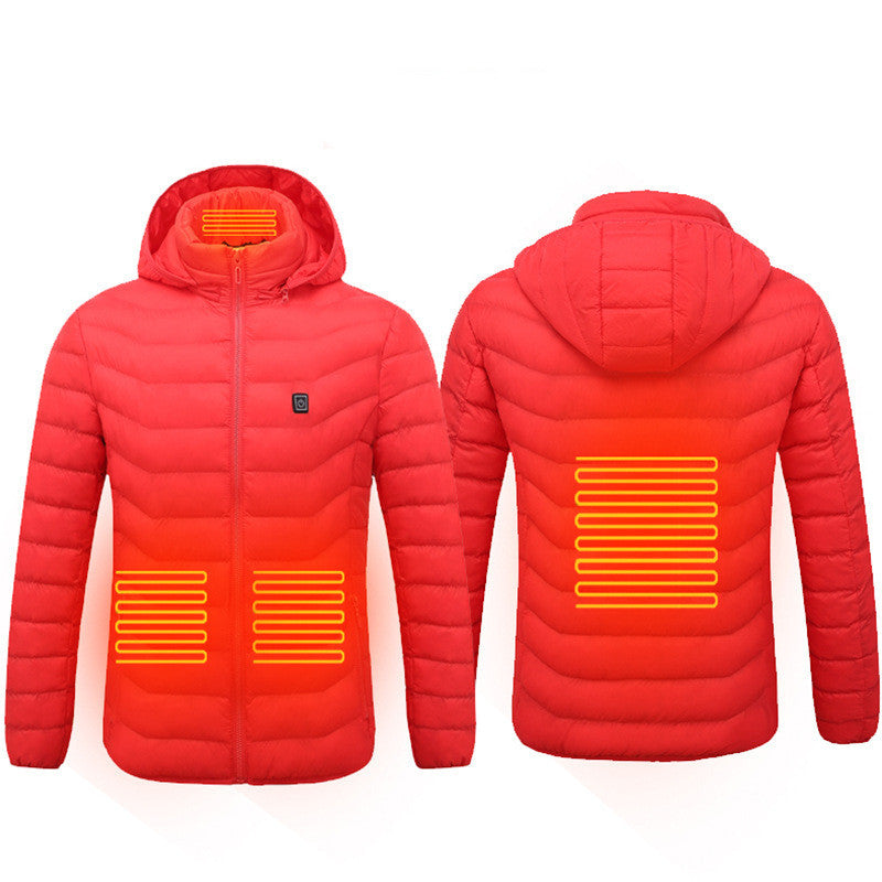 New Heated Jacket Coat USB Electric Jacket Cotton Coat Heater Thermal Clothing Heating Vest Men's Clothes Winter null