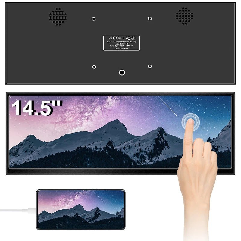 12.3 /14.5 inch TouchScreen Monitor HDMI & Type C 1920x720/2.5K IPS Display LCD Bar Computer Temp Display Widescreen 14.5in touch screen 12.3 /14.5 inch TouchScreen Monitor HDMI & Type C 1920x720/2.5K IPS Display LCD Bar Computer Temp Display Widescreen - shop_name