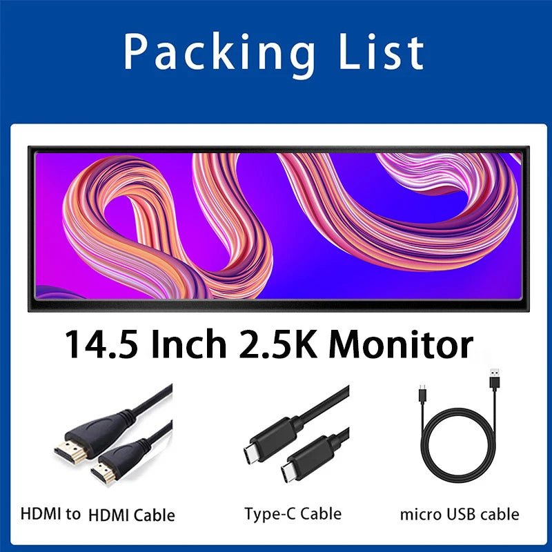 12.3 /14.5 inch TouchScreen Monitor HDMI & Type C 1920x720/2.5K IPS Display LCD Bar Computer Temp Display Widescreen 14.5in touch screen 12.3 /14.5 inch TouchScreen Monitor HDMI & Type C 1920x720/2.5K IPS Display LCD Bar Computer Temp Display Widescreen - shop_name