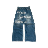 Men's Retro Letter Printed Minimalist Wide Leg Pants