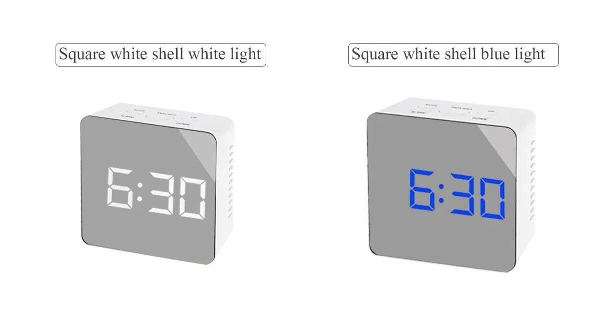 Digital LED multi-function mirror clock null