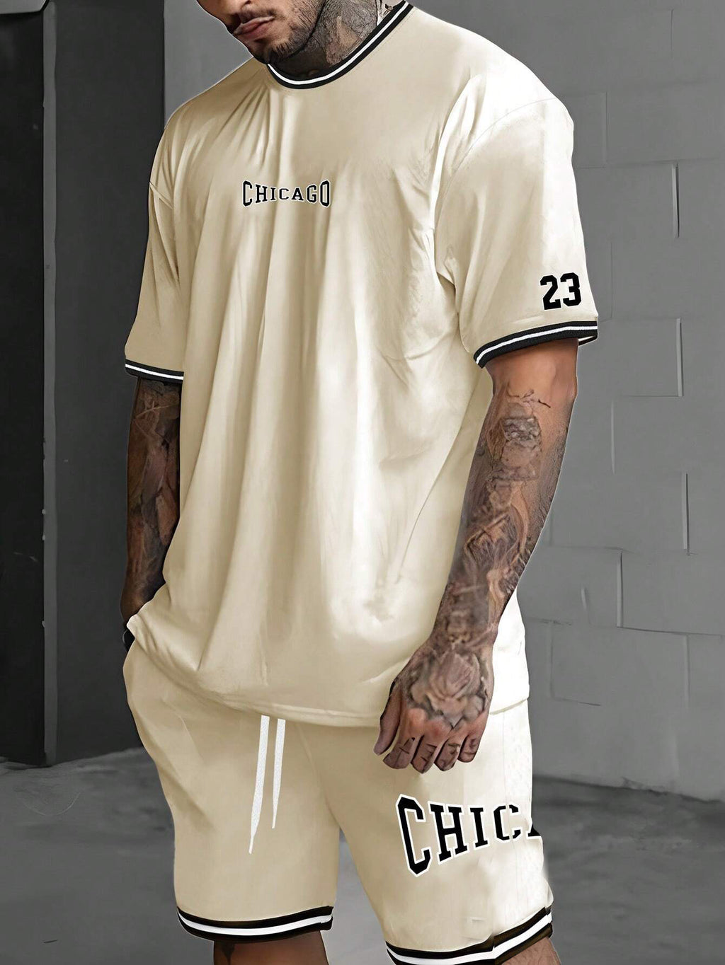 Short-sleeved T-shirt Suit Men's Summer New Fashion Trendy