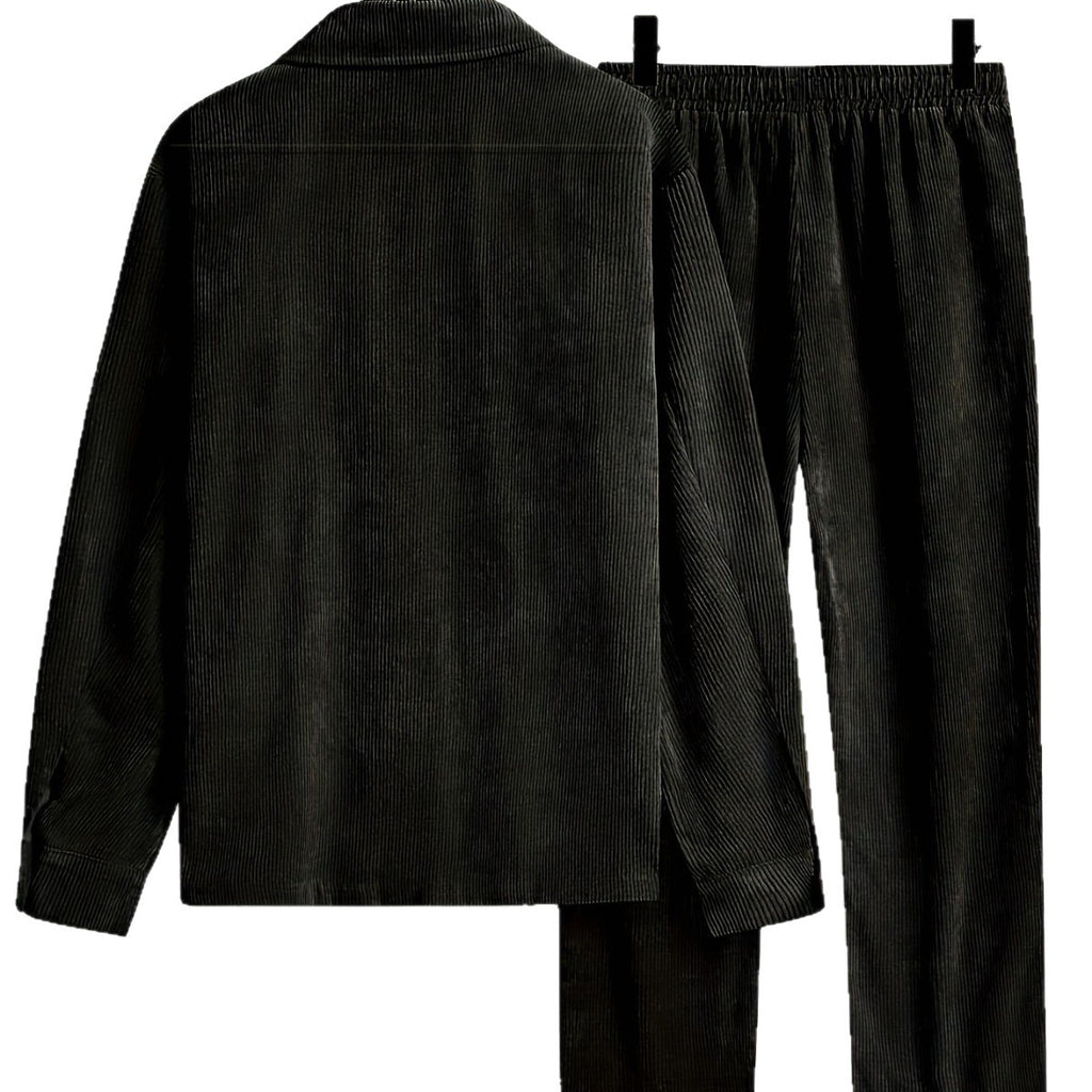 Men's Long Sleeve Lapel Shirt Trousers Suit