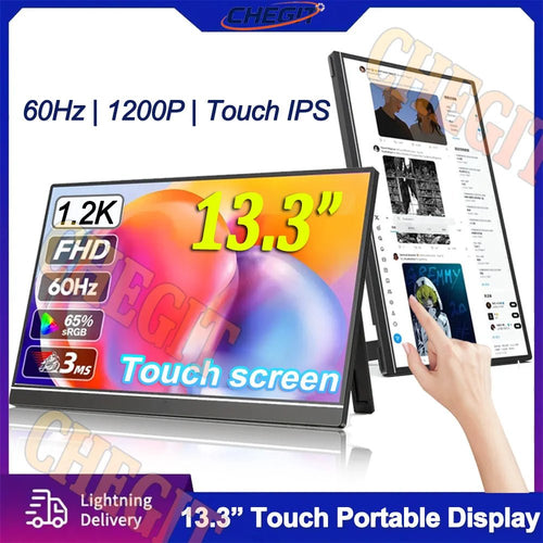 13.3" Portable Touch Screen Monitor IPS Panel USB - C 1200P FHD 60Hz Compatible Travelling Display for PC Laptop Xbox Switch 13.3inch - touch 13.3" Portable Touch Screen Monitor IPS Panel USB - C 1200P FHD 60Hz Compatible Travelling Display for PC Laptop Xbox Switch - shop_name