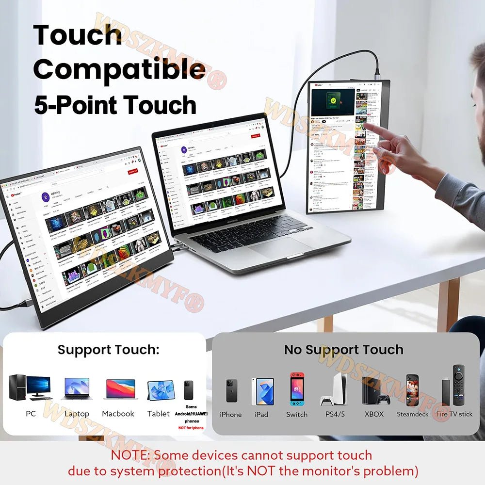 13.3" Portable Touch Screen Monitor IPS Panel USB - C 1200P FHD 60Hz Compatible Travelling Display for PC Laptop Xbox Switch 13.3inch - touch 13.3" Portable Touch Screen Monitor IPS Panel USB - C 1200P FHD 60Hz Compatible Travelling Display for PC Laptop Xbox Switch - shop_name