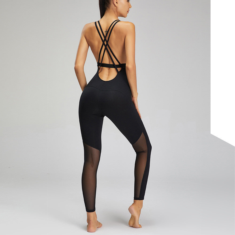 Fitness Sports Suit Women's Slim And Sexy Back Jumpsuit null