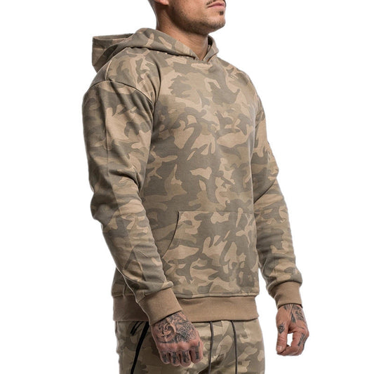 Men's Camouflage Hoodie Sportswear Gym Fitness Pullover null