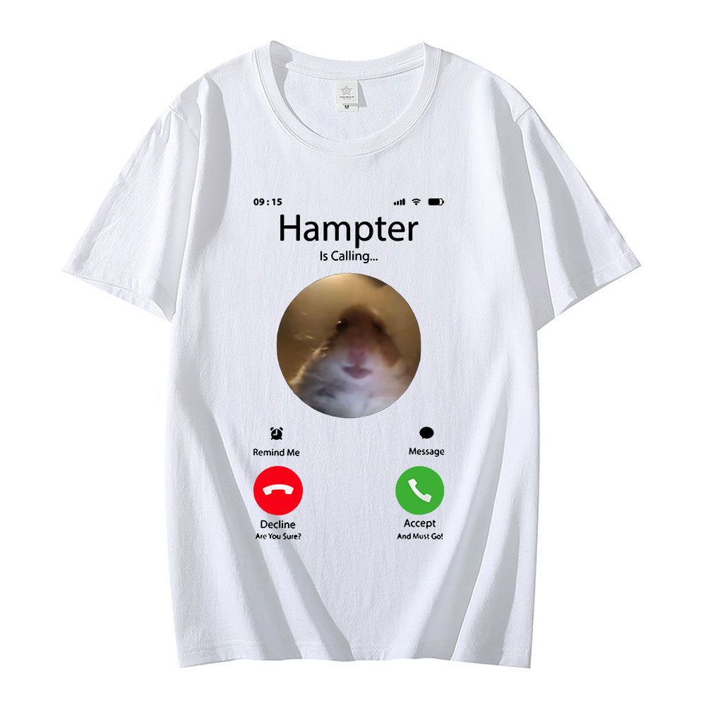 Hamster Staring At The Camera Ahead, Fashion Short Sleeve T-shirt