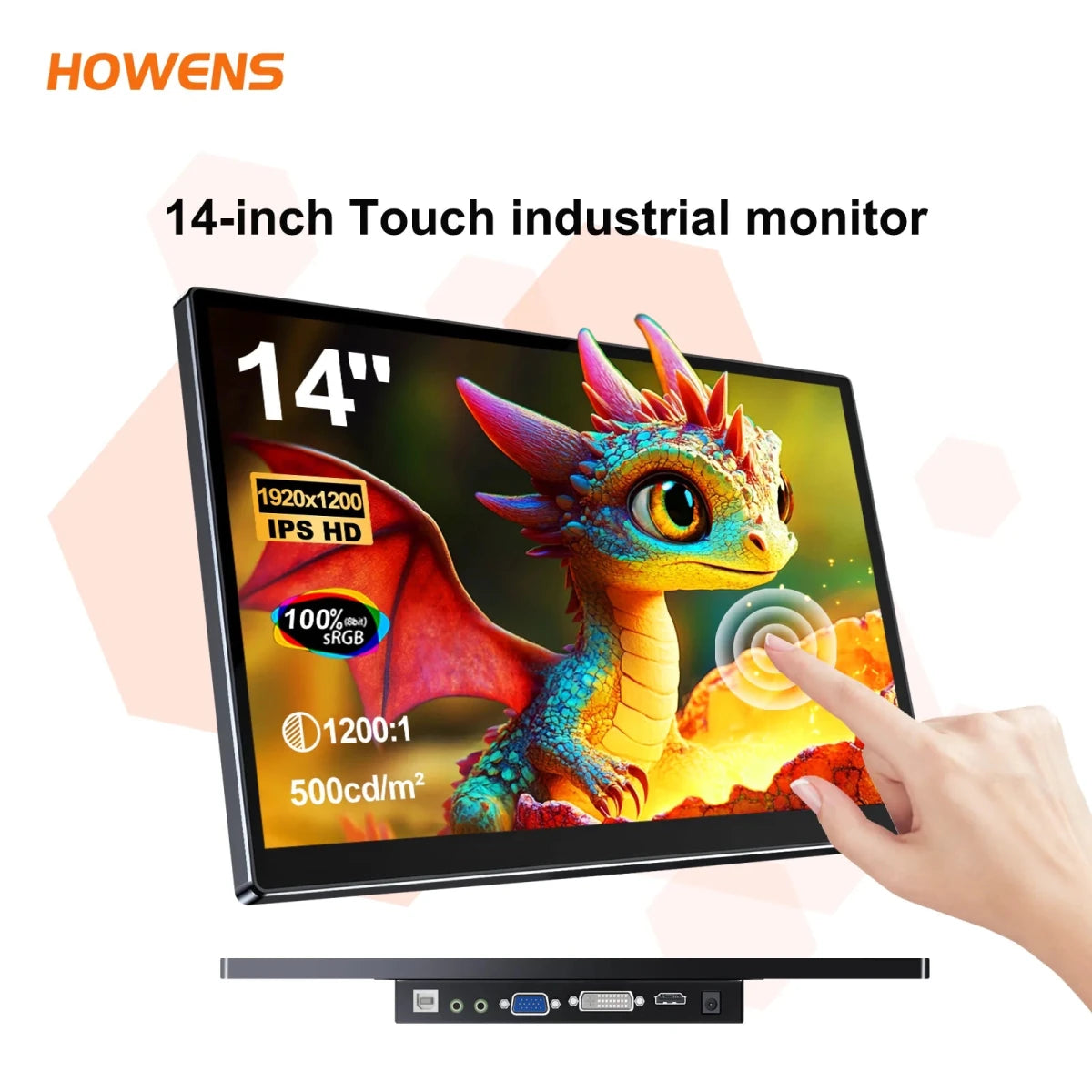 14 inch Portable Touch Monitor 1920x1200 16:10 for External Second Screen CCTV Computer Car System Display with 75*75mm VESA CX140TP - C 14 inch Portable Touch Monitor 1920x1200 16:10 for External Second Screen CCTV Computer Car System Display with 75*75mm VESA - shop_name