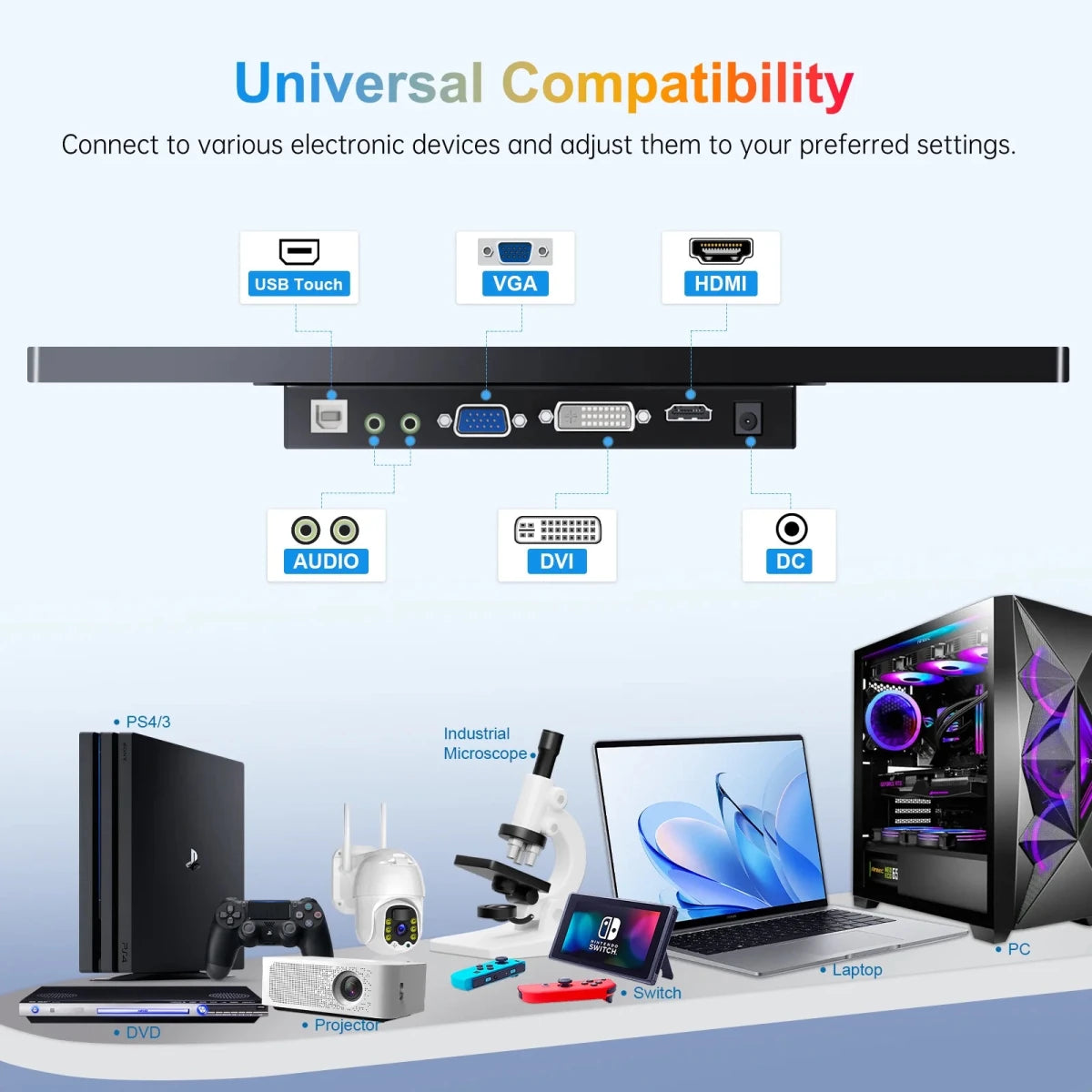 14 inch Portable Touch Monitor 1920x1200 16:10 for External Second Screen CCTV Computer Car System Display with 75*75mm VESA CX140TP - C 14 inch Portable Touch Monitor 1920x1200 16:10 for External Second Screen CCTV Computer Car System Display with 75*75mm VESA - shop_name