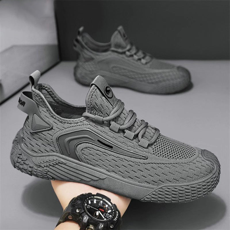 Breathable Flying Mesh Sports Shoes Casual Lightweight Lace-up Sneakers For Men null