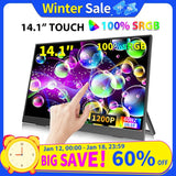 14.1 Inch Touch Screen Portable Monitor 100%sRGB 400cd/m2 Gaming Computer Expand Display For XBox PS4/ 5 Switch Loptop B141 - SZF06L6 - T 14.1 Inch Touch Screen Portable Monitor 100%sRGB 400cd/m2 Gaming Computer Expand Display For XBox PS4/ 5 Switch Loptop - shop_name