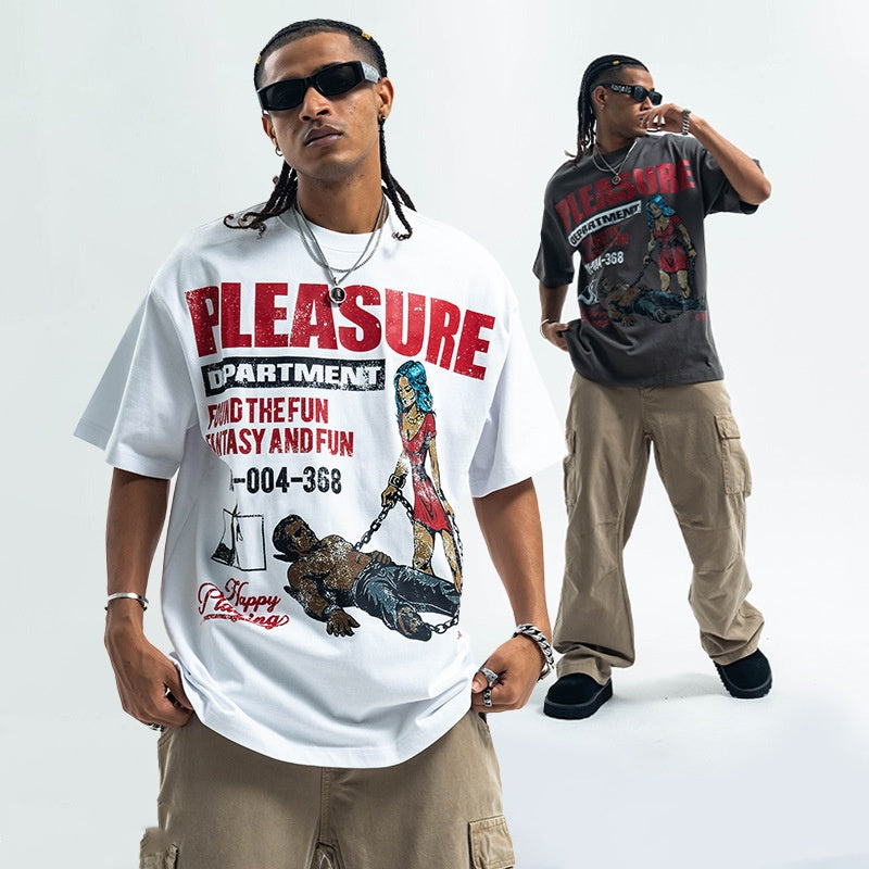 Letter Printed Pure Cotton Loose Short Sleeve T-shirt Top