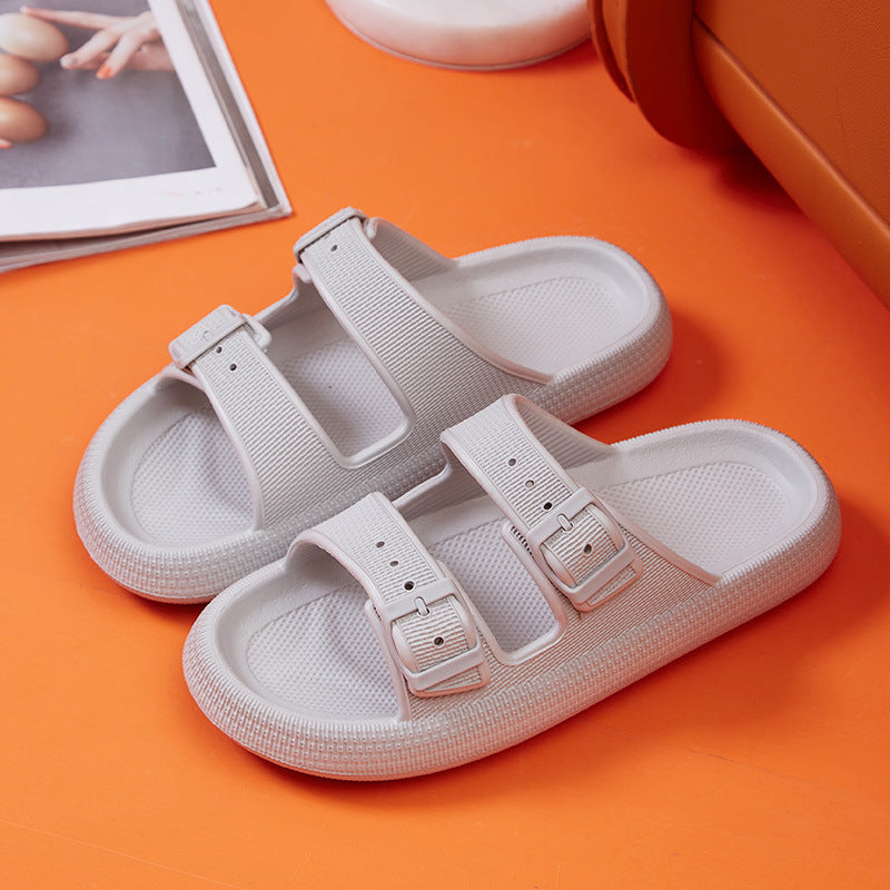 Platform Slippers Women's Summer Buckle Home Shoes Fashion Outdoor Wear Soft Bottom Sandals null