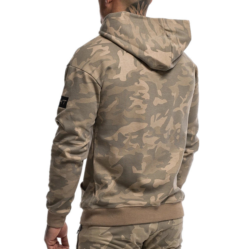 Men's Camouflage Hoodie Sportswear Gym Fitness Pullover null