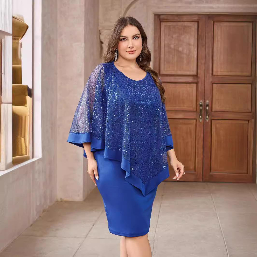 Plus Size Dress Marking Knee-length null