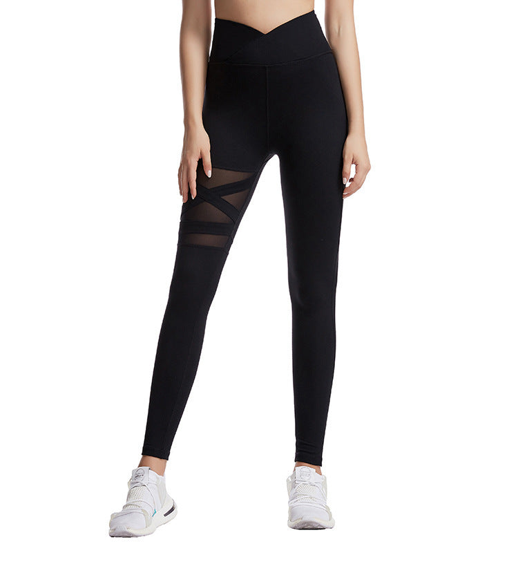 Gym Leggings Cross High Waist Yoga Pants null